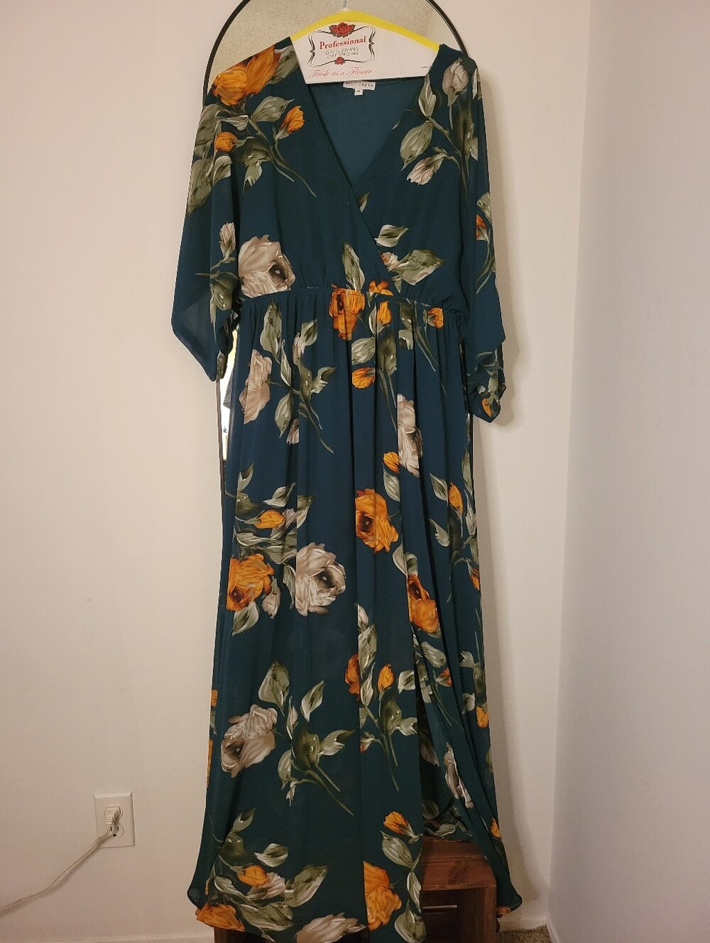 Baltic Born XL Teal Floral Wrap Maxi Dress Boho Wedding Guest - Picture 2 of 6